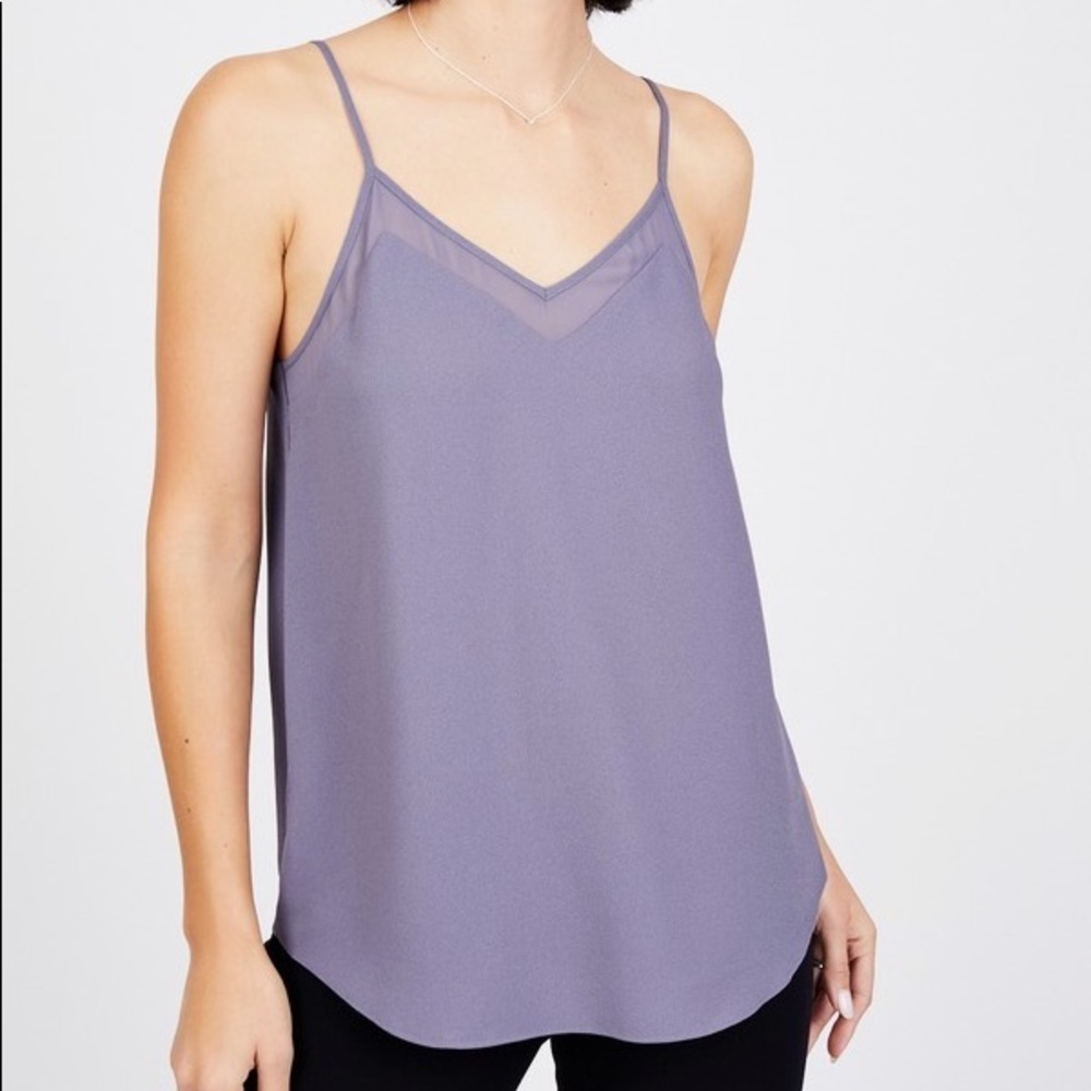 1.STATE Lavender Chiffon Inset Camisole
